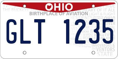 OH license plate GLT1235