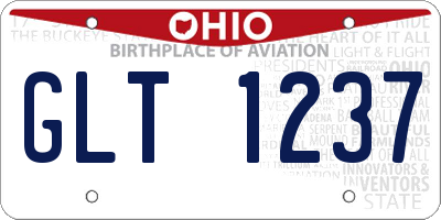 OH license plate GLT1237