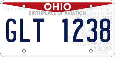 OH license plate GLT1238