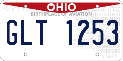 OH license plate GLT1253