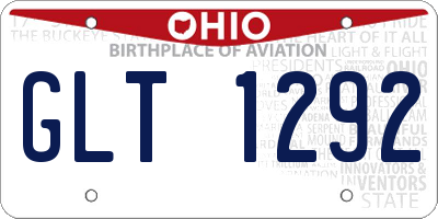 OH license plate GLT1292