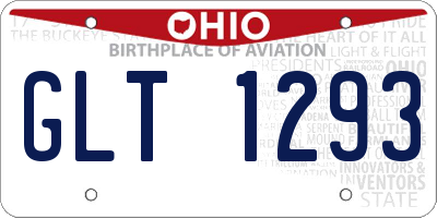 OH license plate GLT1293