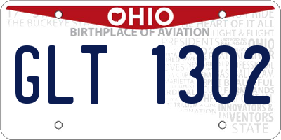 OH license plate GLT1302