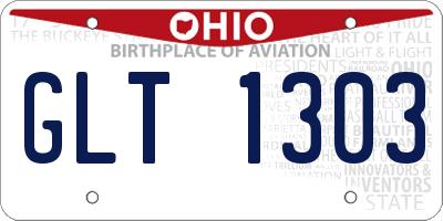 OH license plate GLT1303