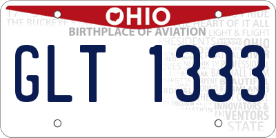 OH license plate GLT1333