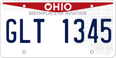 OH license plate GLT1345
