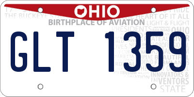 OH license plate GLT1359