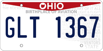 OH license plate GLT1367
