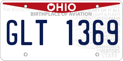 OH license plate GLT1369