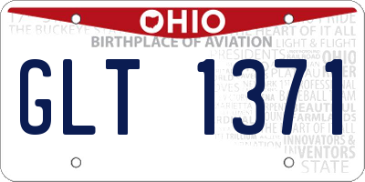 OH license plate GLT1371