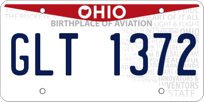 OH license plate GLT1372