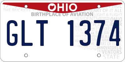 OH license plate GLT1374