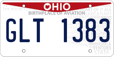 OH license plate GLT1383