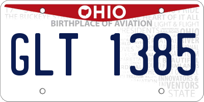 OH license plate GLT1385