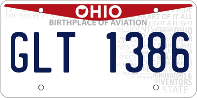 OH license plate GLT1386