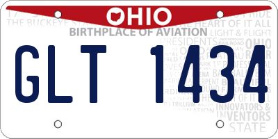 OH license plate GLT1434