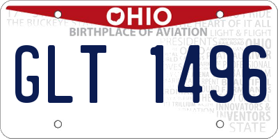 OH license plate GLT1496