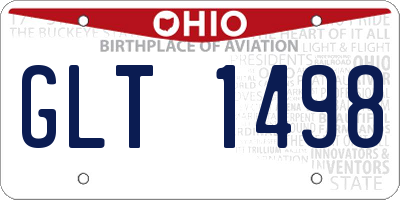 OH license plate GLT1498