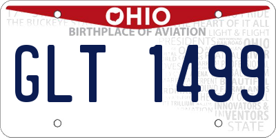 OH license plate GLT1499