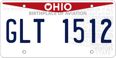 OH license plate GLT1512