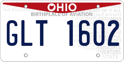 OH license plate GLT1602