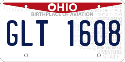 OH license plate GLT1608