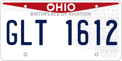 OH license plate GLT1612