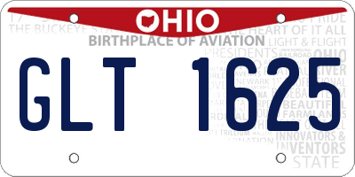 OH license plate GLT1625