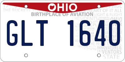 OH license plate GLT1640