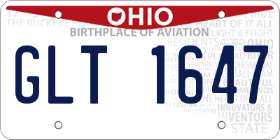 OH license plate GLT1647