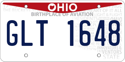 OH license plate GLT1648