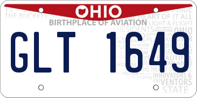 OH license plate GLT1649