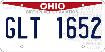 OH license plate GLT1652