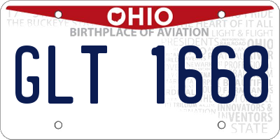 OH license plate GLT1668