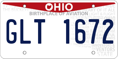 OH license plate GLT1672