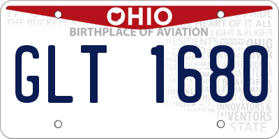 OH license plate GLT1680