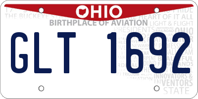 OH license plate GLT1692