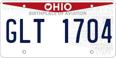 OH license plate GLT1704
