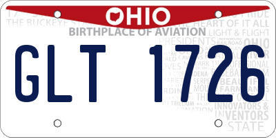 OH license plate GLT1726