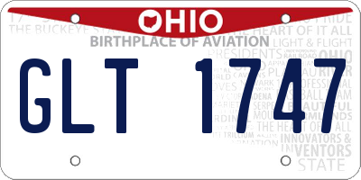 OH license plate GLT1747