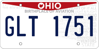 OH license plate GLT1751