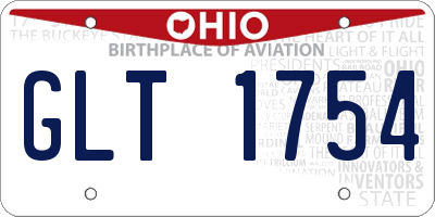 OH license plate GLT1754