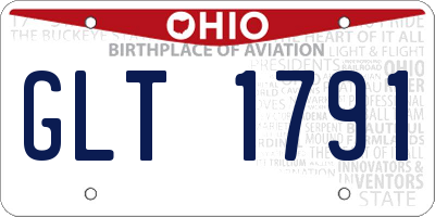 OH license plate GLT1791