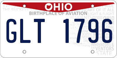 OH license plate GLT1796
