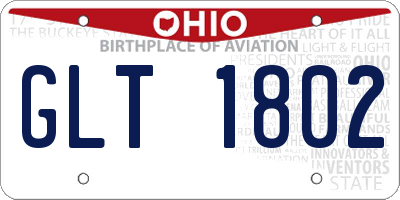 OH license plate GLT1802