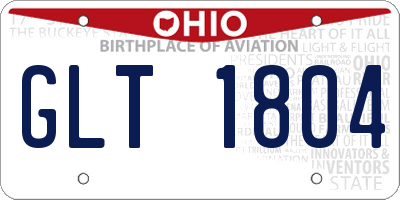OH license plate GLT1804