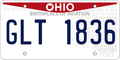 OH license plate GLT1836