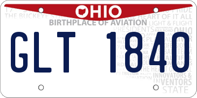 OH license plate GLT1840