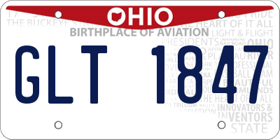 OH license plate GLT1847