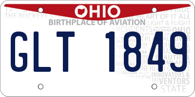 OH license plate GLT1849